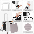 FELICON SELORSS Folding Utility Climber Cart Portable Rolling Crate-White - Image 2