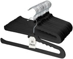 ManGotree Non Slip Velvet Pants Hangers Felt Jean Hangers 20 Pack Black by ManGotree