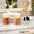 4 Pack Qtip Holder Dispenser with Lids,Orange Gradient Storage Containers,Bathroom Canisters Organizer for Cotton Ball,Cotton Swab,Cotton Round Pads,Floss 21214696 - Image 6