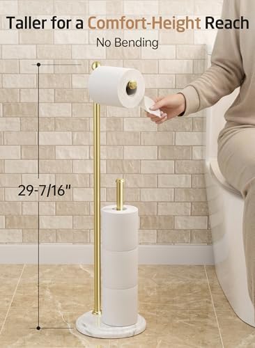 KES 29" H Anti-Wobble Toilet Paper Holder Stand with 3X Weighted Base - Image 5