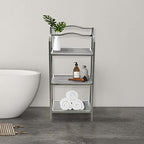 Household Essentials 3-Tier Metal Bathroom Storage Shelf, Silver - Image 2