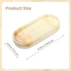 Natural Marble Decorative Tray, 9.8”x4.4”, Cream Amber - Image 3