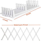 Dseap Accordian Wall Hanger: Wooden Coat Rack Wall Mounted, Hat Racks for Baseball Caps, Mug Rack, 20 Peg Hooks, White - Image 2