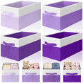 Junkin 4 Pcs Purple Collapsible Storage Baskets Cube Storage Bins 14''x10''x9'' Large Closet Organizers and Storages for Shelves Room Decor Colorful Foldable Baskets with Handle for Nursery by Junkin