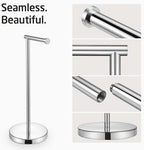 KES Freestanding Toilet Paper Holder with Weighted Base, Polished Silver - Image 3