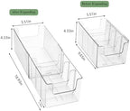 Expandable Medicine Cabinet Organizer 4 Pack, 5 Compartments Adjustable Clear Medicine Storage Box Bin with Removable Dividers, Vitamin Bottle Medication Organizer for Countertop Bathroom - Image 2