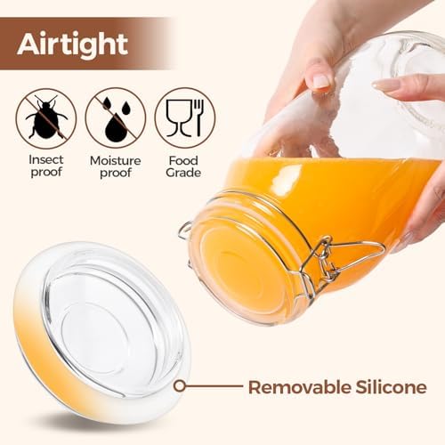 ComSaf Large Glass Jars with Airtight Lids 71 oz 3 Pack Pantry Organization - Image 4
