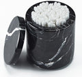 Black Marble Storage Canister, Cylinder 3 inch Diam x 3.5 Inch Ht Marble Jar with Lid, Natural Premium Bathroom Organizer for Cotton Balls, Jewery, Bath Salt, Q tip Holder for Powders, Countertop by Unknown