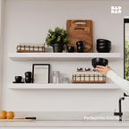 Solid Wood Floating Shelves for Wall 36 Inches Long, White Wooden Shelf - Image 2