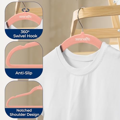 SereneLife Velvet Hangers – 200 Pack, Slim & Space Saving for Closets - Image 5