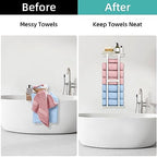 STWWO Wall Towel Rack for Rolled Towels, Towel Storage for Small Bathroom Can Holds 6 Large Towels, 30 inch Towel Racks with Shelf, White - Image 2
