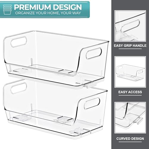 Sorbus Clear Pantry Organizer with Stackable Storage Bins, Open Front - Image 6
