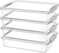 Vtopmart 4 Pack 6 Qt Plastic Storage Bins with Lids, Sensory Bins, Grey by Vtopmart