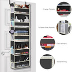 Over The Door Hanging Organizer 5-Shelves and 10 Side Pockets, Over The Door Storage for Bathroom and Bedroom, Back of Door Organizers for Baby Accessories and Kid's Toys (13"x5"x44", Black) - Image 5