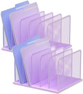 Kuntine.B 5-Section Upright Desk File Organizer Purple 2 Pack by KuntineB