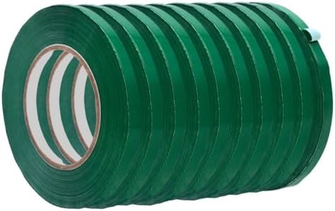 WOD Dark Green 10 Pack Poly Bag Sealer Tape - 3/8 inch x 180 yds. for Color Coding Age of Perishables, Food Storage, Pack,Aging and Sealing Meat, Candy, or Gifts BSTC22PVC by WODTape