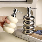 Soap Dispenser Creative Lotion Dispenser Bottle Detergent Body Wash Shampoo Laundry Detergent Hand Soap Press Empty Bottle Bathroom Soap Dispenser(Silver,7.3 * 3.5 * 3.5in) - Image 3