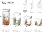 Felli Flip Tite Food Storage Container with Scoop & Lid 5" LARGE Airtight Ring Top, Acrylic Canister for Sugar Flour Baking Powder Rice Pasta, Kitchen Organizer Christmas Gift Set (10pk, Variety) - Image 3
