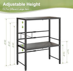 Expandable-Metal-Storage-Shelves-Organizer For Pantry Kitchen Garage, 2-Tier Heavy Duty Shelving Units and Storage For Small Appliance, Adjustable Standing Shelf Riser Rack For Closet Warehouse - Image 3