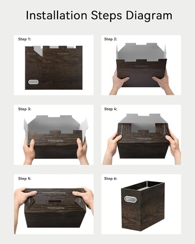 Oterri Portable Collapsible Cardboard File Box with Handle for Letter-Size - Image 6