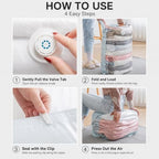 No Pump Vacuum Storage Bags for Bedding 3D Compression Jumbo Press and Seal for Clothes and Blankets Large Capacity Thickened Stereoscopic Saving Space 2026 New 3pc (Large) - Image 4