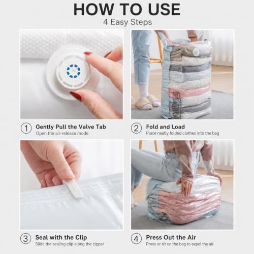 No Pump Vacuum Storage Bags for Bedding 3D Compression Jumbo Press and Seal for Clothes and Blankets Large Capacity Thickened Stereoscopic Saving Space 2026 New 3pc (Large) - Image 4