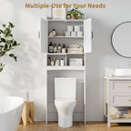 Garvee Over the Toilet Storage Cabinet with Adjustable Shelf, White - Image 3