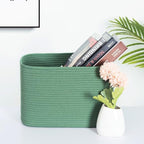 MINTWOOD Design 3-Pack Decorative Woven Storage Baskets for Shelves, Cube Bin Box for Organizing Books, Shoes, Dog Toys, Pantry Closet and Living Room Organizer, Forest Green - Image 2