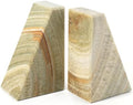 Koville Onyx Bookends, Marble Bookends for Shelves, Natural Stone Book Ends for Heavy Books, Decorative Bookends for Bookshelf Table Home Decor, Heavy Duty bookend for Large Books(Green) by Koville