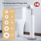 BAGNOLUX Bathroom Toilet Paper Holder Stand with Reserve, SUS304 Stainless Steel Rustproof Pedestal Tissue Roll Holder Heavy Duty, Polished Chrome - Image 3