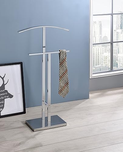 KB Designs - Metal Suit Valet Stand Clothing Organizer, Clothes Rack, Jacket Hanger, Tie Hanger (Chrome) by KB+Designs