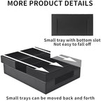 4 Pack Leather Office Supplies/Desk Organizer for Letter Paper Tray,Sticky Note Holder,Pen Cup,Stackable Small Letter Mail Sorter Tray,Workspace Decor for Women Men (Black, 4-piece set) - Image 3