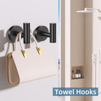 10 Pieces Matte Black Bathroom Hardware Accessories Towel Bar Set Black Towle Racks for Bathroom Wall Mounted Stainless Steel Toilet Paper Holder Towel Holder Kit - Image 4