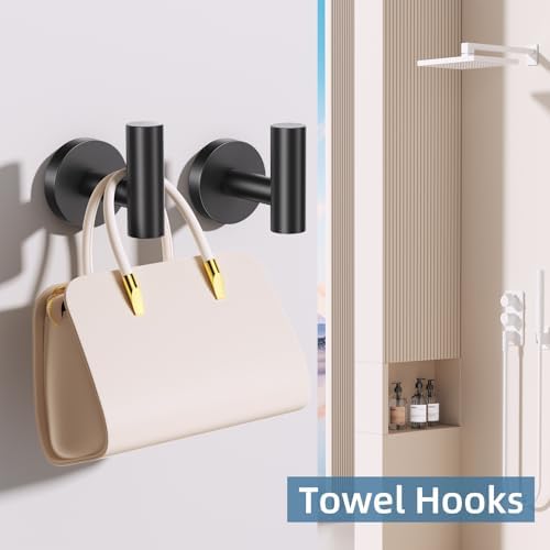10 Pieces Matte Black Bathroom Hardware Accessories Towel Bar Set Black Towle Racks for Bathroom Wall Mounted Stainless Steel Toilet Paper Holder Towel Holder Kit - Image 4