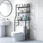 3-Tier Over the Toilet Storage, Metal Bathroom Shelve, Over Toilet Bathroom Organizer, Space Saver Bathrooms Shelve for Restroom Laundry Balcony, Black by Unknown