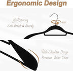 12 Pack Velvet Suit Hangers for Men with 360° Rotating Hooks - Image 3