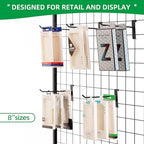 8 Inch Gridwall Hooks, Grid Panel Hanging Hooks for Retail, Home, and Workspace Organization, Displays, and Storage Solutions(40Pack,Black) - Image 4