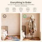 Coat Rack,Solid Wood Cactus Coat Rack Freestanding With 6 L-Shaped Hooks and 3 Adjustable Sizes,Coat Tree for Bedroom, Entryway, Livingroom, Coat Hanger Stand for Coats, Handbags (Walnut) - Image 7
