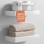 Homeforia 12 Inch Floating Shelves, High-End Solid Pine Wood, Set of 4 by Homeforia