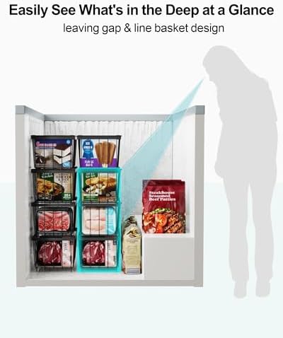iSPECLE Freezer Organizer Bins - Small Storage Baskets for 7 Cu.Ft, 4 Pack - Image 5