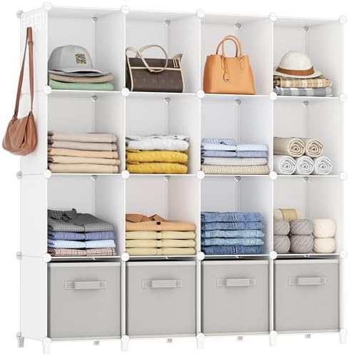 HOMIDEC Closet Organizers and Storage, 16 Cube Storage Organizer, White by DecorateYourHome