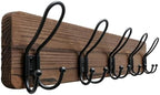 SKOLOO Coat Rack Wall Mount, Solid Wood Wall Mounted Coat Rack with Hooks, 24 Inch Wooden Coat Hooks for Wall, Rustic Entryway Hallway Organizer, Pre-Assembled, Wood Brown by SKOLOO