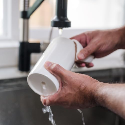 Ceramic Brush Holder for Dish Brushes, 3 Inches Wide, 5.25 Inches Tall, 63-Degree Inner Lean Angle, Water Drainage Hole, White - Image 6