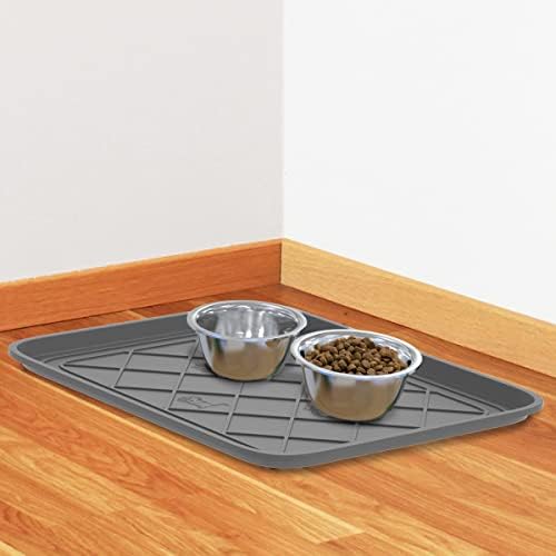 All Weather Boot Tray – Water Resistant Plastic Utility Diamond Pattern Shoe Mat – Indoor or Outdoor Doormats for All Season Use by Stalwart (Gray) - Image 5