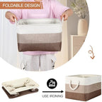 meekoo 8 Pack Fabric Storage Bins Baskets, 15 x 11 x 9.5 in, Mixed Beige - Image 5