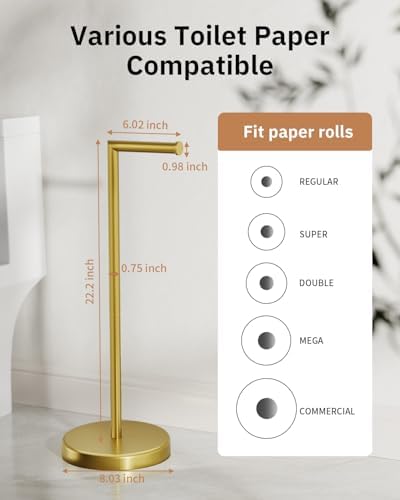 BWE Bathroom Toilet Paper Holder Stand Brushed Gold SUS304 Stainless Steel - Image 6