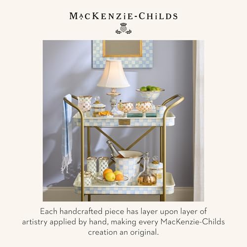 MACKENZIE-CHILDS Enamel Canister, Small, Light-Blue-and-White Sky Check - Image 6