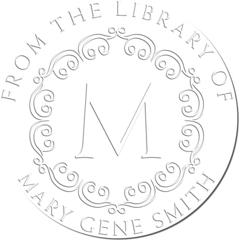 Custom Made Hybrid Regal Initials Library Seal Stamp - Ideal New Home Paper Embosser for Imams - Unique Islamic Gift for Personalizing Books and Documents - Elegant Custom Embosser for Home Libraries by AcornSalesCo