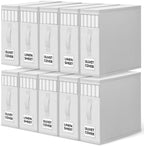 WOWBOX Sheet Organizers and Storage,Closet Bed Sheet Organizer Under Bed Storage and Organization with Label Cards & Clear Window for Bedding Sheets,Duvet Covers,Blankets (10 Pack，White) by WOWBOX