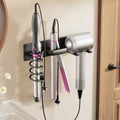 BSICPRO Hair Dryer Holder-3 in 1 Blow Dryer Holder-Metal Bathroom Hair Tool Organizer Wall Mounted-Bathroom Organizer for Hairdryer Curling Iron Flat Iron (Black) by BSICPRO